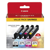 Canon® 0390C005 (CLI-271) Ink, Black/Cyan/Magenta/Yellow (CNM0390C005) Pack of 4