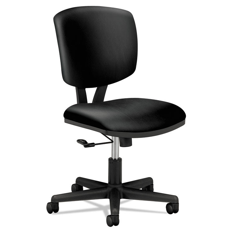 HON® Volt Series Leather Task Chair, Supports Up to 250 lb, 18" to 22.25" Seat Height, Black (HON5701SB11T)