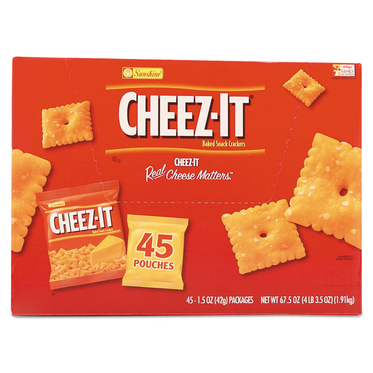 Sunshine® Cheez-it Crackers, Original, 1.5 oz Pack, 45 Packs/Carton (KEB827553) Case of 45