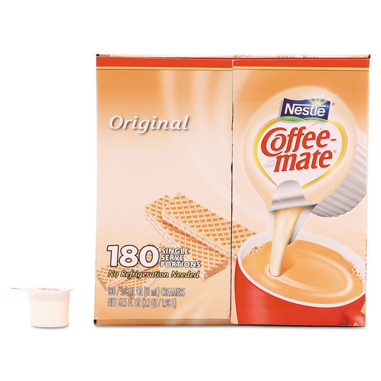 Coffee mate® Liquid Coffee Creamer, Original, 0.38 oz Mini Cups, 180/Carton (NES753032) Box of 180