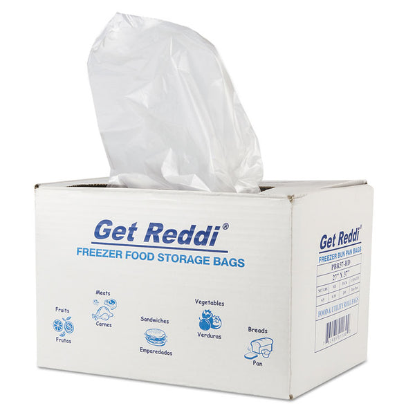 Inteplast Group Get Reddi Freezer Food Storage Bags, 0.5 mil, 27" x 37", Natural, 200/Carton (IBSPBR37HD)