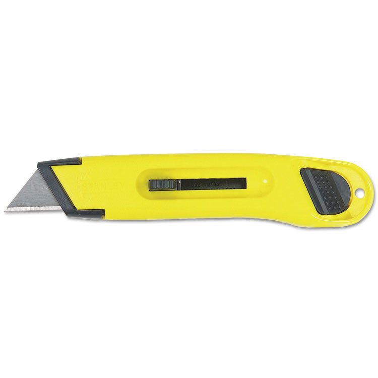 Stanley® Plastic Light-Duty Utility Knife with Retractable Blade, 6" Plastic Handle, Yellow (BOS10065) Each