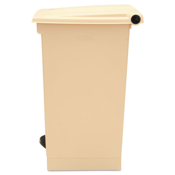 Rubbermaid® Commercial Indoor Utility Step-On Waste Container, 12 gal, Plastic, Beige (RCP6144BEI)