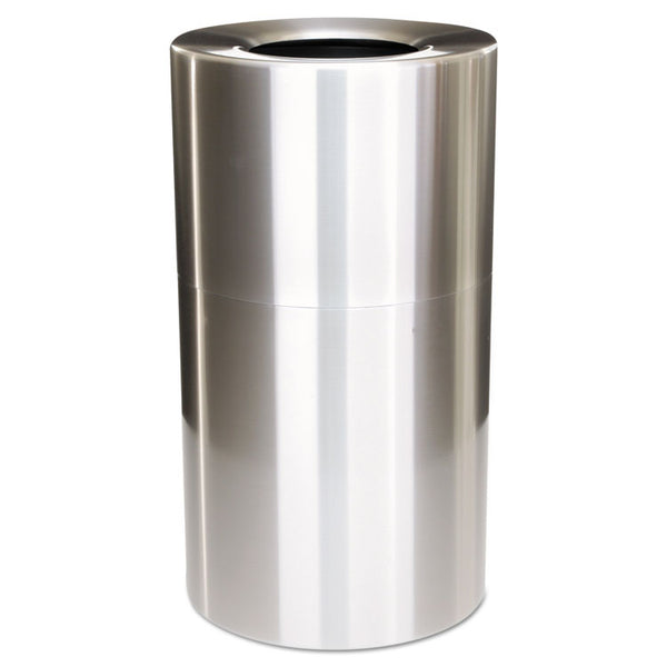 Rubbermaid® Commercial Atrium Aluminum Container with Liner, 35 gal, Aluminum, Satin Aluminum (RCPAOT35SANL)