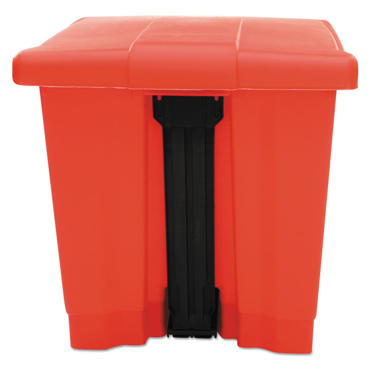 Rubbermaid® Commercial Indoor Utility Step-On Waste Container, 8 gal, Plastic, Red (RCP6143RED)