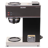 BUNN® VPR Two Burner Pourover Coffee Brewer, 12-Cup, Stainless Steel, Black (BUNVPR)