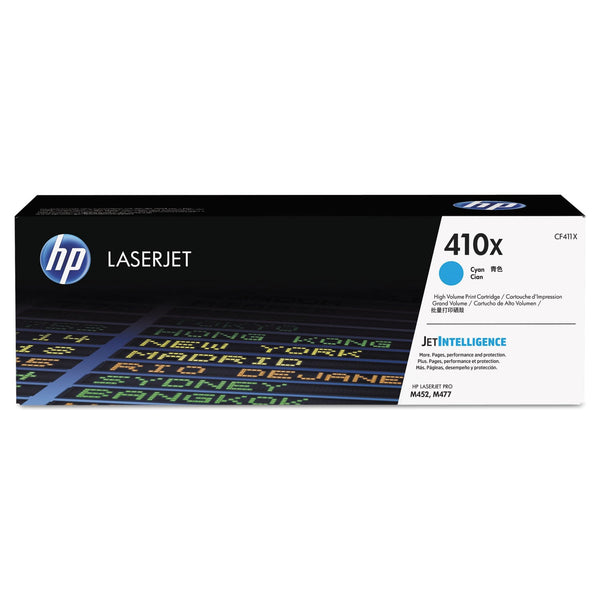 HP HP 410X, (CF411X) High-Yield Cyan Original LaserJet Toner Cartridge (HEWCF411X)