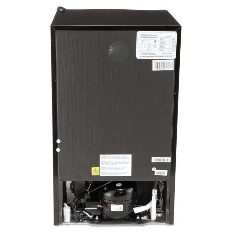 Avanti 4.4 CF Refrigerator, 19 1/2"W x 22"D x 33"H, Black/Stainless Steel (AVARM4436SS) Each