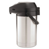 BUNN® 2.5 Liter Lever Action Airpot, Stainless Steel/Black (BUNAIRPOT25) Each