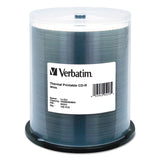 Verbatim® CD-R DataLifePlus Printable Recordable Disc, 700 MB/80 min, 52x, Spindle, White, 100/Pack (VER95253)