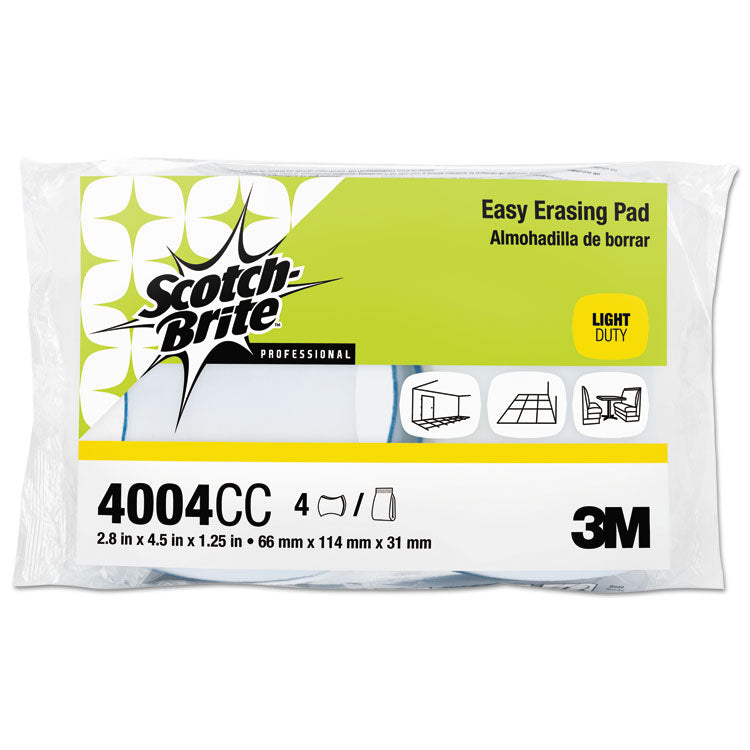 Scotch-Brite™ PROFESSIONAL Easy Erasing Pad 4004, 2.8 x 4.5 x 1.2, Blue/White, 12/Carton (MMM55658) Case of 12