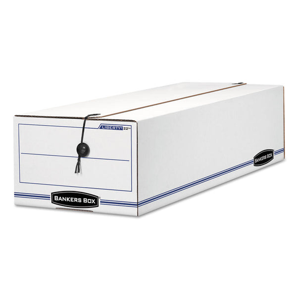 Bankers Box® LIBERTY Check and Form Boxes, 9.75" x 23.75" x 6.25", White/Blue, 12/Carton (FEL00022) Carton of 12