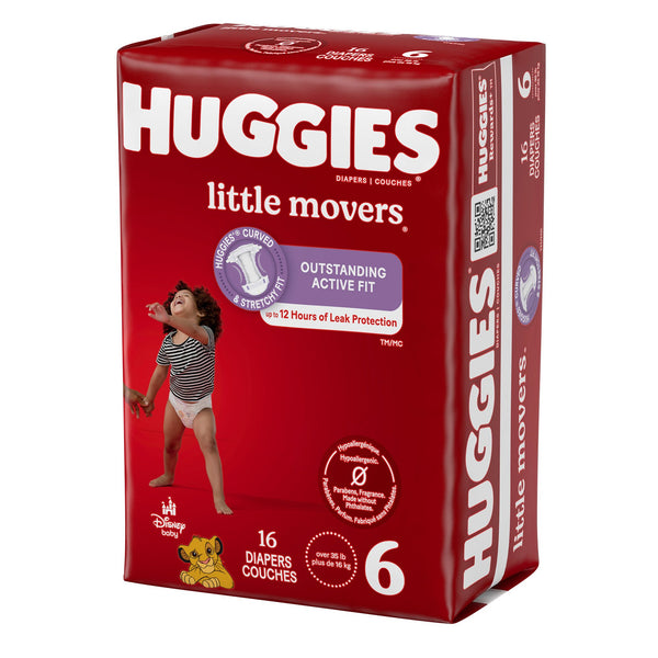 Huggies® Little Movers Unisex Baby Diaper Size 6 Disposable Moderate Absorbency (1128670_CS) 64/CS