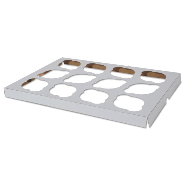 SCT® Cupcake Holder Inserts, 12-Cupcake Holder, 9.88 x 13.88 x 0.88, White/Kraft, Paper, 200/Carton (SCH10016)