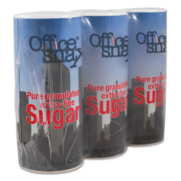 Office Snax® Reclosable Canister of Sugar, 20 oz, 3/Pack (OFX00019G) Each