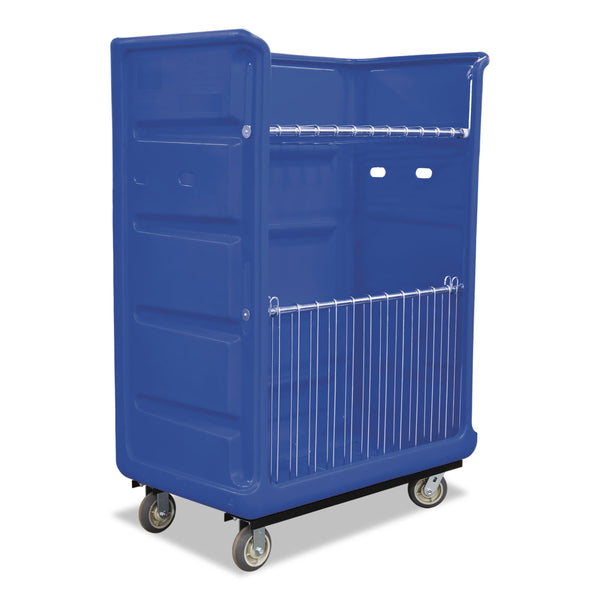Royal Basket Trucks Bulk Transport Turnabout Truck with Locking Casters, Plastic, 28" x 61" x 68.5", Blue (RBTL48BLXTAA6UL) Each