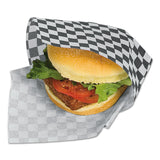 Bagcraft Grease-Resistant Paper Wraps and Liners, 12 x 12, Black Check, 1,000/Box, 5 Boxes/Carton (BGC057800)