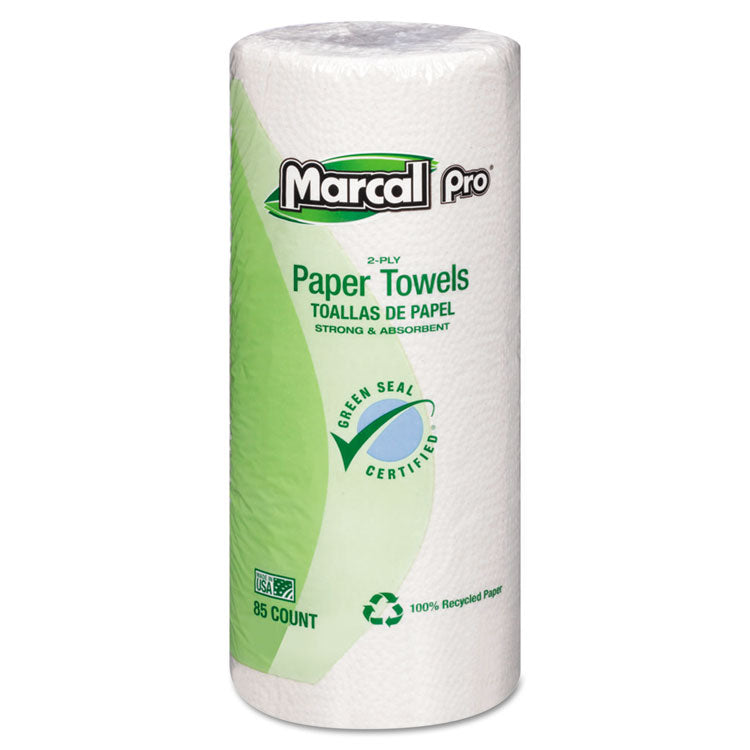 Marcal® Perforated Kitchen Towels, White, 2-Ply, 9 x 11, 85 Sheets/Roll, 30 Rolls/Carton (MRC06350)