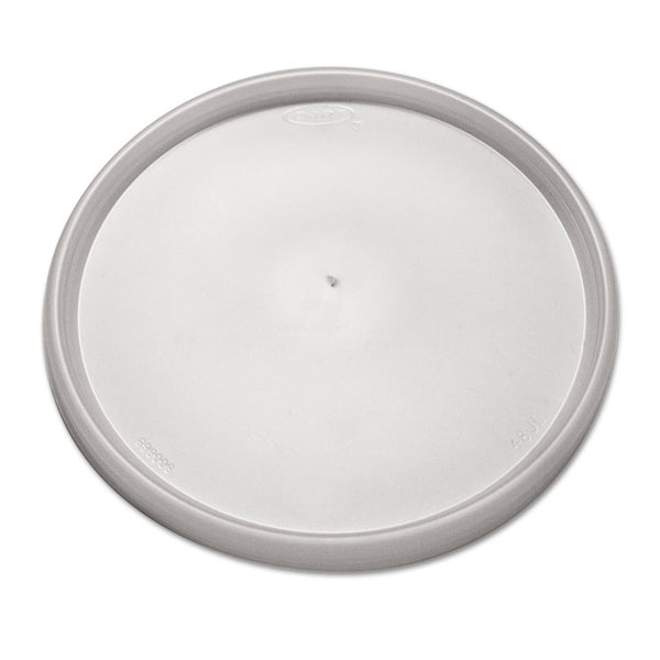 Dart® Plastic Lids for Foam Containers, Flat, Vented, Fits 24-32 oz, Translucent, 100/Pack, 5 Packs/Carton (DCC48JL)