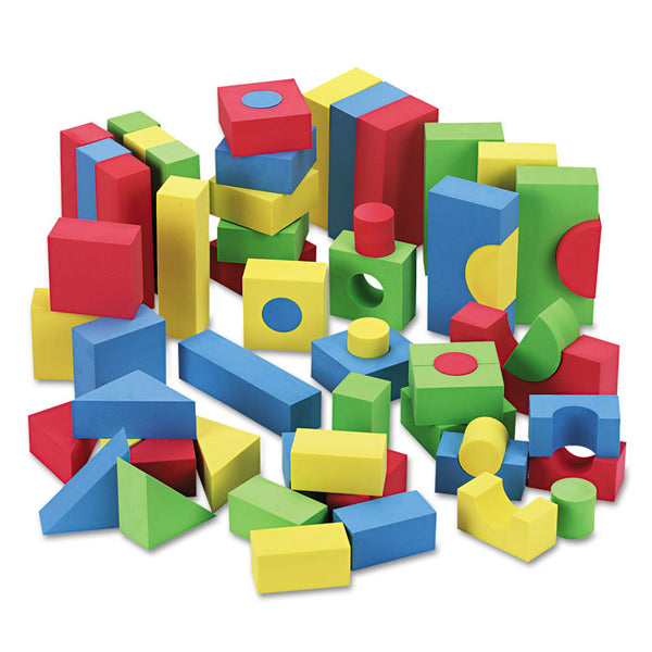 WonderFoam® Blocks, High-Density Foam, Assorted Colors, 68/Pack (CKC4380) Box of 68