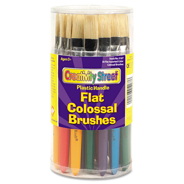 Creativity Street® Colossal Brush, Natural Bristle, Flat Profile, 30/Set (CKC5167) Pack of 30