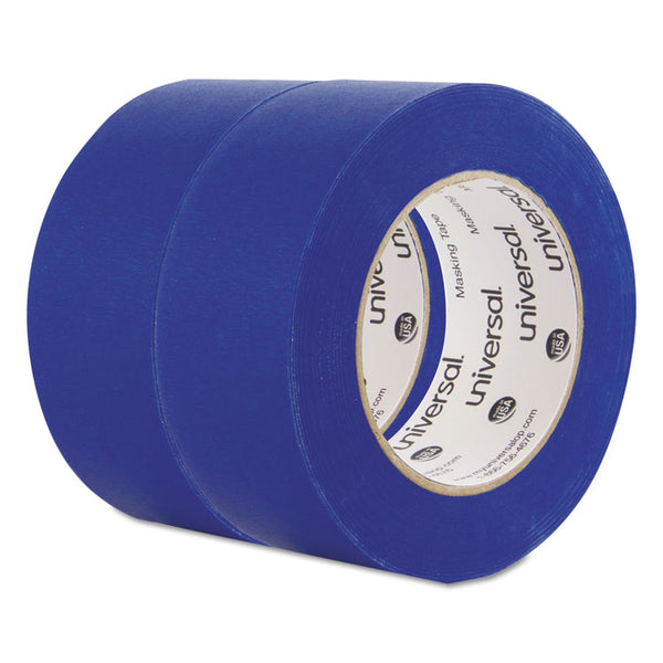 Universal® Premium Blue Masking Tape with UV Resistance, 3" Core, 48 mm x 54.8 m, Blue, 2/Pack (UNVPT14049)