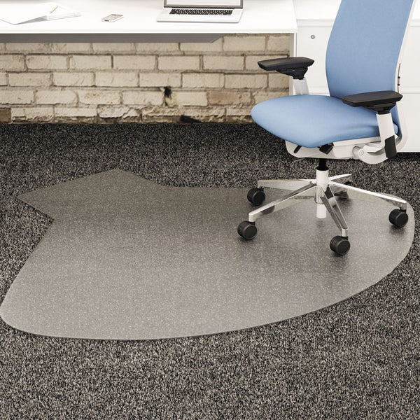 deflecto® SuperMat Frequent Use Chair Mat, Medium Pile Carpet, 60 x 66, Workstation, Clear (DEFCM14003K)