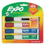 EXPO® Magnetic Dry Erase Marker, Broad Chisel Tip, Assorted Colors, 4/Pack (SAN1944728) Pack of 4