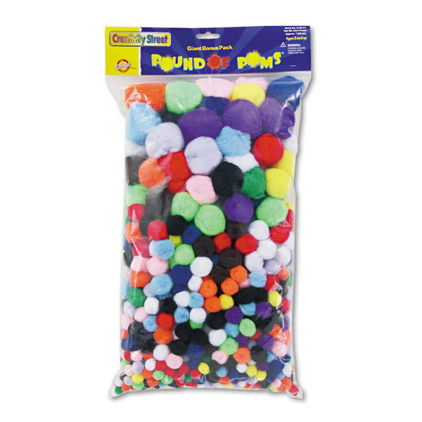 Creativity Street® Pound of Poms Giant Bonus Pack, Assorted Colors, 1,000/Pack (CKC818001) 1 Pack