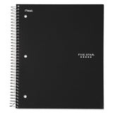 Five Star® Wirebound Notebook with Four Pockets, 3-Subject, Medium/College Rule, Black Cover, (150) 11 x 8.5 Sheets (MEA72069) Each