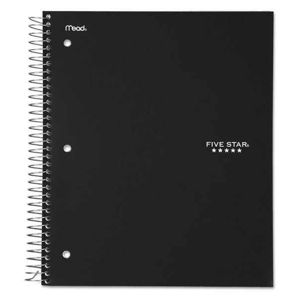 Five Star® Wirebound Notebook with Four Pockets, 3-Subject, Medium/College Rule, Black Cover, (150) 11 x 8.5 Sheets (MEA72069) Each