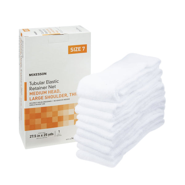 McKesson Elastic Net Retainer Dressing Tubular Elastic 27-1/2 Inch X 25 Yard (69.9 cm X 22.9 m) Size 7 White Medium Head / Large Shoulder / Thigh NonSterile (1113351_CS) 10/CS