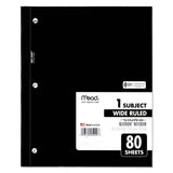 Mead® Wireless Neatbook Notebook, 1-Subject, Wide/Legal Rule, Randomly Assorted Cover Color, (80) 10.5 x 8 Sheets (MEA05222) Each