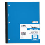 Mead® Wireless Neatbook Notebook, 1-Subject, Wide/Legal Rule, Randomly Assorted Cover Color, (80) 10.5 x 8 Sheets (MEA05222) Each
