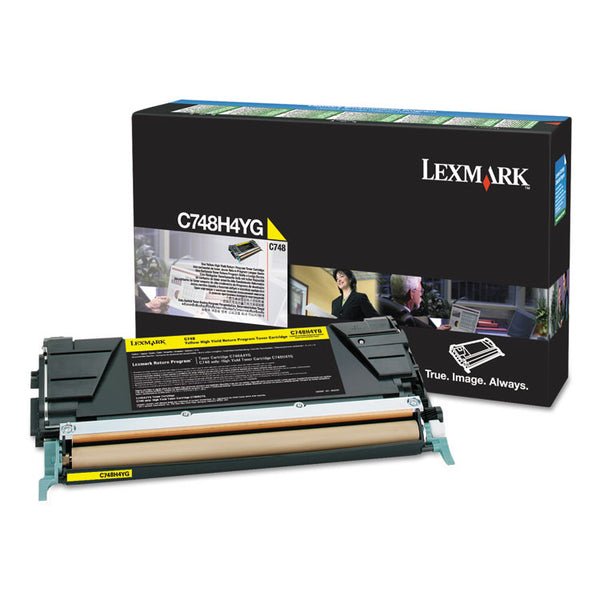 Lexmark™ C748H1YG Return Program High-Yield Toner, 10,000 Page-Yield, Yellow, TAA Compliant (LEXC748H4YG)