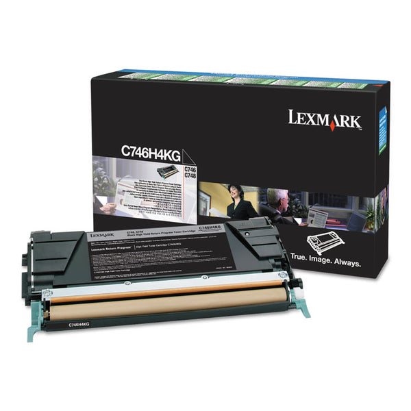 Lexmark™ C746H4KG Return Program High-Yield Toner, 12,000 Page-Yield, Black, TAA Compliant (LEXC746H4KG)