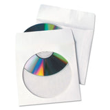 Quality Park™ Tech-No-Tear Poly/Paper CD/DVD Sleeves, 1 Disc Capacity, White, 100/Box (QUA77203) Box of 100