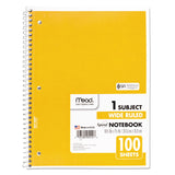 Mead® Spiral Notebook, 3-Hole Punched, 1-Subject, Wide/Legal Rule, Randomly Assorted Cover Color, (100) 10.5 x 7.5 Sheets (MEA05514) Each