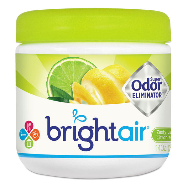 BRIGHT Air® Super Odor Eliminator, Zesty Lemon and Lime, 14 oz Jar, 6/Carton (BRI900248) Case of 6