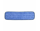 Hospeco® MicroWorks® Microfiber Flat Mop w/Hook and Loop Back, Blue, 18", Pack of 12 (HOS2504-MFFP-18BS) Pack of 12