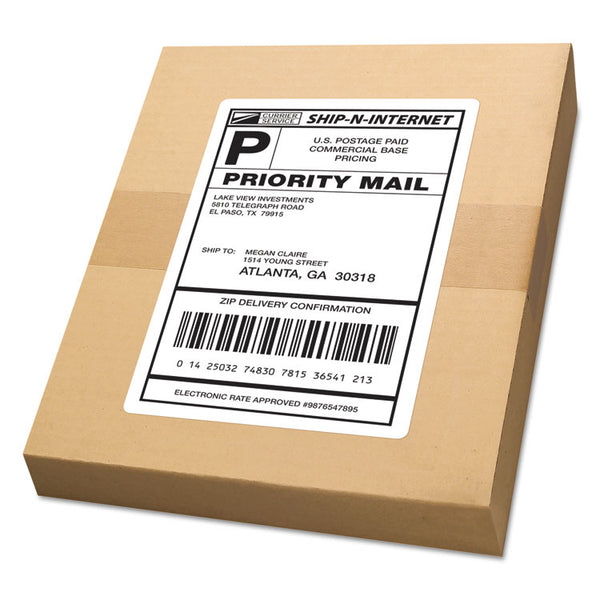 Avery® White Shipping Labels-Bulk Packs, Inkjet/Laser Printers, 5.5 x 8.5, White, 2/Sheet, 250 Sheets/Box (AVE95930)