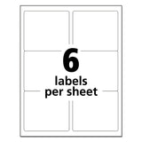 Avery® White Shipping Labels-Bulk Packs, Inkjet/Laser Printers, 3.33 x 4, White, 6/Sheet, 250 Sheets/Box (AVE95940) Box of 1500