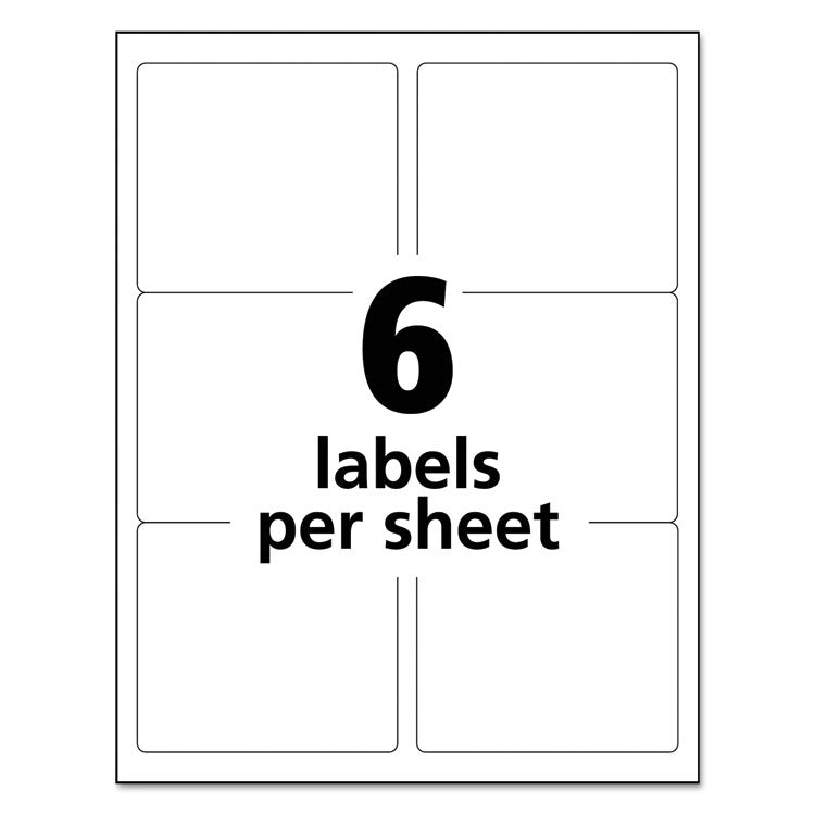 Avery® White Shipping Labels-Bulk Packs, Inkjet/Laser Printers, 3.33 x 4, White, 6/Sheet, 250 Sheets/Box (AVE95940) Box of 1500