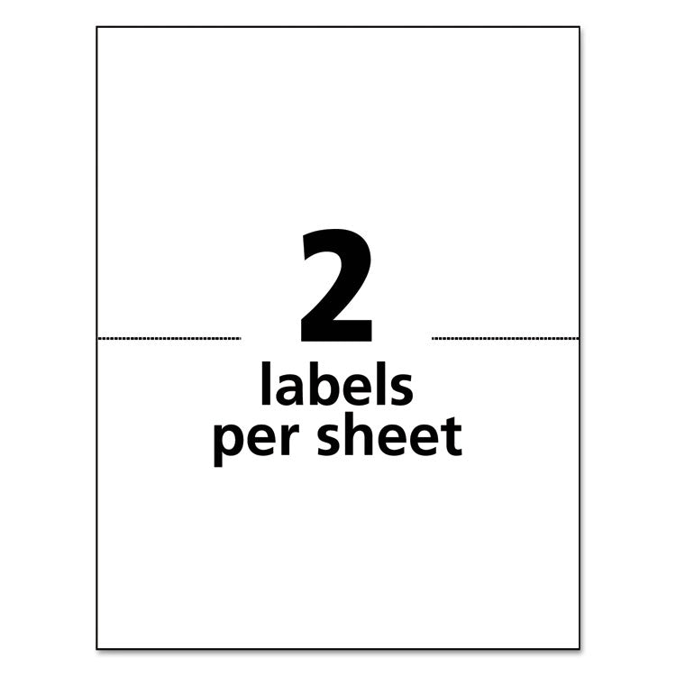 Avery® White Shipping Labels-Bulk Packs, Inkjet/Laser Printers, 5.5 x 8.5, White, 2/Sheet, 250 Sheets/Box (AVE95930)