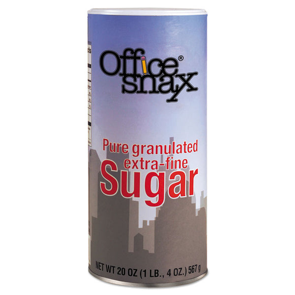 Office Snax® Reclosable Canister of Sugar, 20oz, 24/Carton (OFX00019CT)