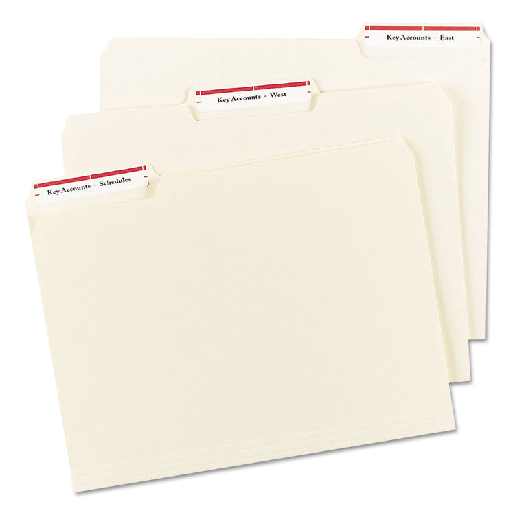 Avery® Permanent TrueBlock File Folder Labels with Sure Feed Technology, 0.66 x 3.44, White, 30/Sheet, 50 Sheets/Box (AVE5066) Box of 1500