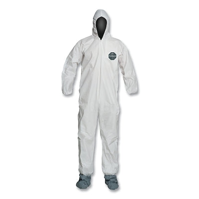Dupont ProShield® 50 Hooded Coveralls w/Attached Boots and Elastic Wrists, White, Med (251-NB122SWHMD002500) 25 EA / CA