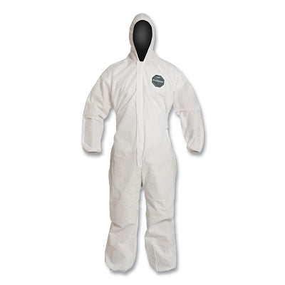 Dupont Proshield® 10 Coverall, Serged Seams, Attached Hood, Elastic Wrists and Ankles, Zipper Front, Storm Flap, White, X-Large (251-PB127SW-XL) 25 EA / CA