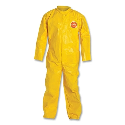Dupont Tychem® 2000 Coverall, Bound Seams, Collar, Open Wrists and Ankles, Front Zipper, Storm Flap, Yellow, X-Large (251-QC120B-XL) 12 EA / CA