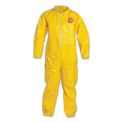 Dupont Tychem® 2000 Coverall, Serged Seams, Collar, Zipper Front, Open Wrists and Ankles, Storm Flap, Yellow, X-Large (251-QC120S-XL) 12 EA / CA